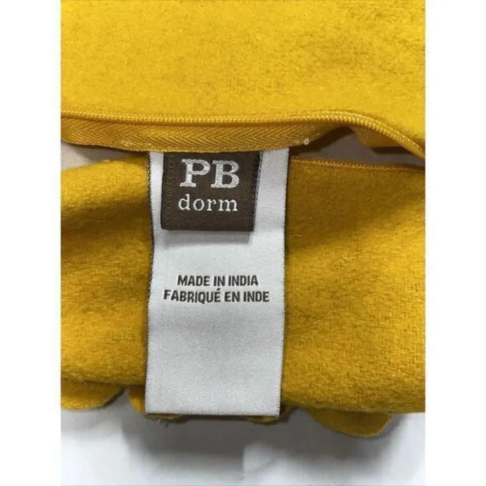 Pottery Barn Dorm Pillow case Textured Floral Golden‎ Yellow 15.5x12